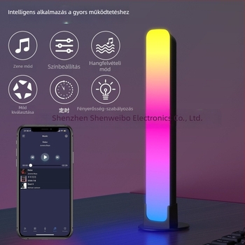Autó RGB LED környezeti fény hangvezérléssel és zenei ritmussal, USB tápellátás 5V, gombkapcsoló
