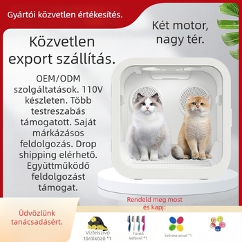 Háziállat szárítódoboz hajszárítóval, DC motor, 220V, 1000W alatt, közepes-nagy modell