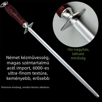Kézi élező rúd szénacélból készült késekhez – henteseknek szánt, modern minimalista dizájn, nyomtatott logó