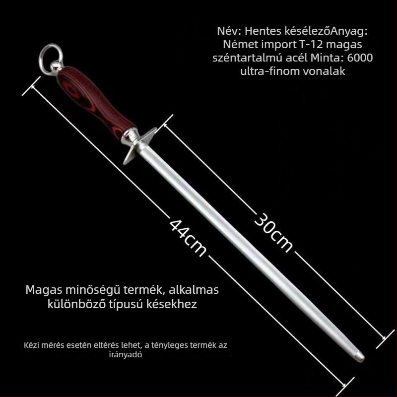 Kézi élező rúd szénacélból készült késekhez – henteseknek szánt, modern minimalista dizájn, nyomtatott logó