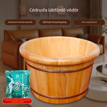 Cédrusfa lábfürdő vödör – kerek élű, vastag falú