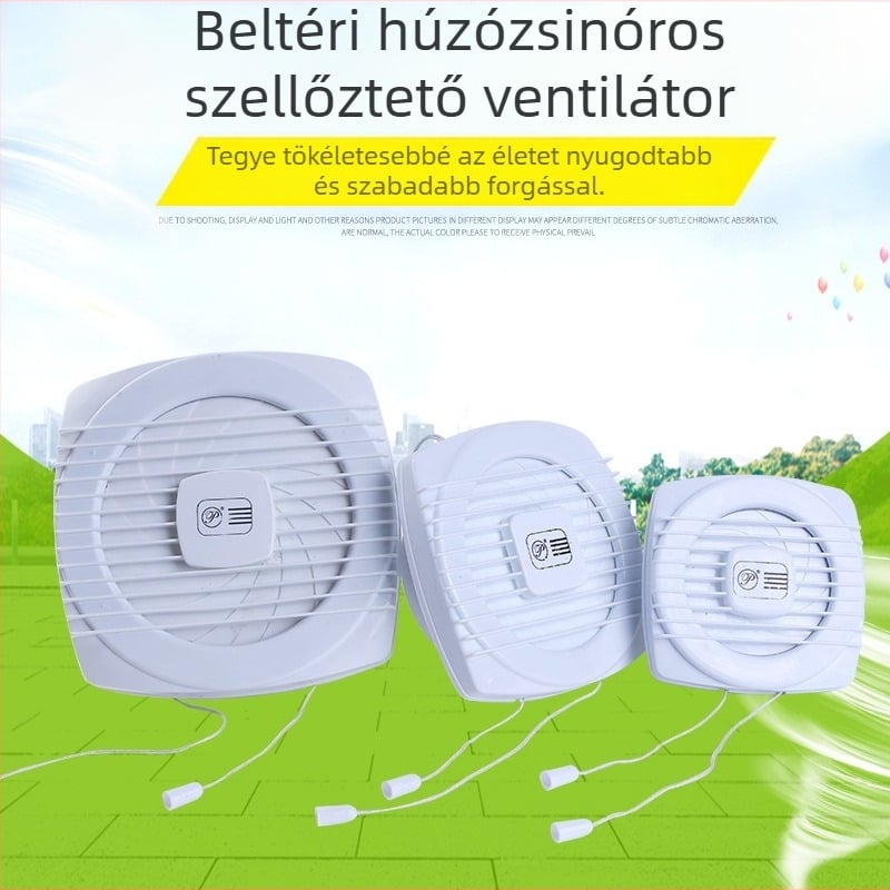 Fali fürdőszobai szellőzőventilátor, csendes működés, erős légáramlat