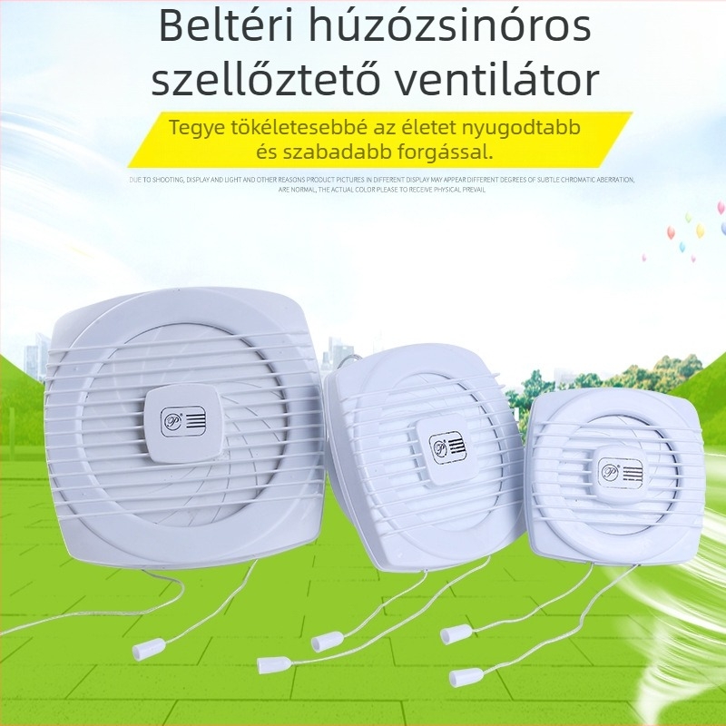 Fali fürdőszobai szellőzőventilátor, csendes működés, erős légáramlat