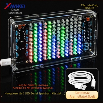 DIY elektronikai készlet: hangvezérléses LED zenei spektrum és ritmus kijelző, pickup összeállítás és közvetlen forrasztási gyakorlat (Márka Xinwei; hangvezérléses; LED zenei spektrum és ritmus kijelző; pickup összeállítás; közvetlen forrasztási gyakorlat)