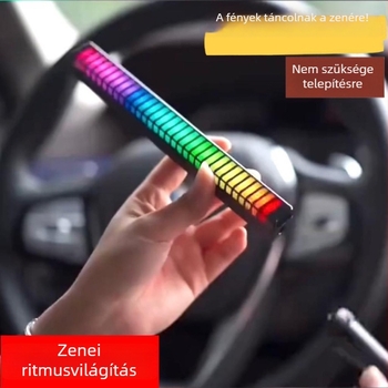 LED autó környezeti lámpa alkalmazáson keresztüli vezérléssel, hangérzékelő, ritmikus világítás, ≤36V, 1–3 m² lefedettség