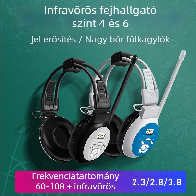 Ao Shuo IF infravörös vezeték nélküli hallgató CET-4/CET-6 vizsgákhoz, 3,5 mm csatlakozó