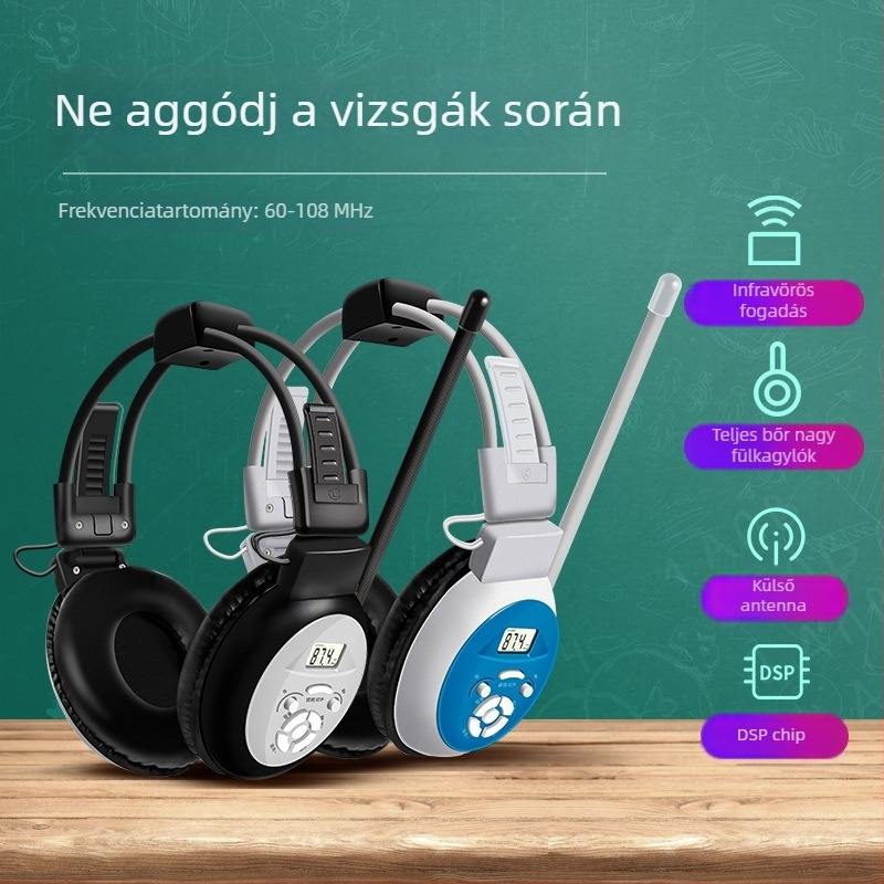 Ao Shuo IF infravörös vezeték nélküli hallgató CET-4/CET-6 vizsgákhoz, 3,5 mm csatlakozó