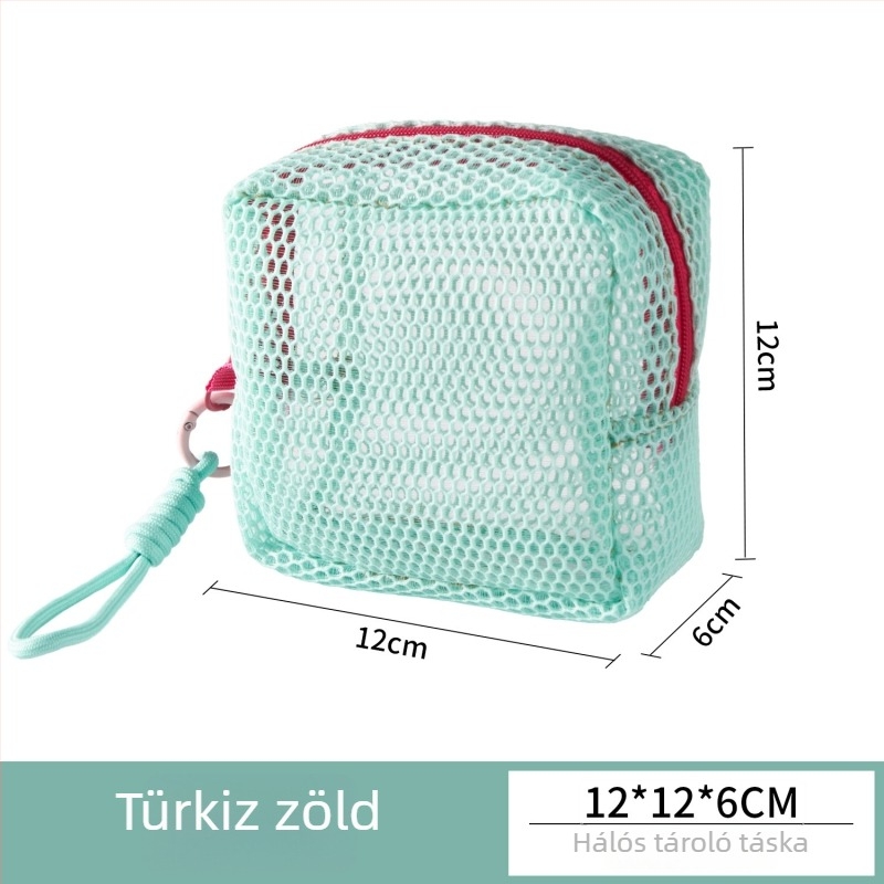 Kocka alakú hálós kozmetikai táska, légáteresztő – utazáshoz, smink szervező