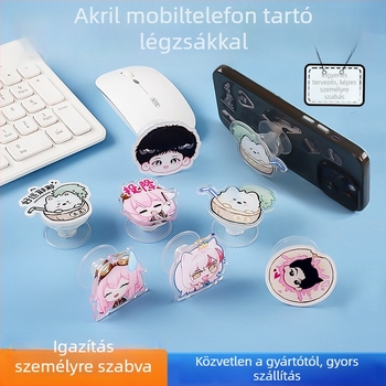 Akril telefon tartó karikatúra stílusban, állítható teleszkópos kialakítás, testreszabás elérhető