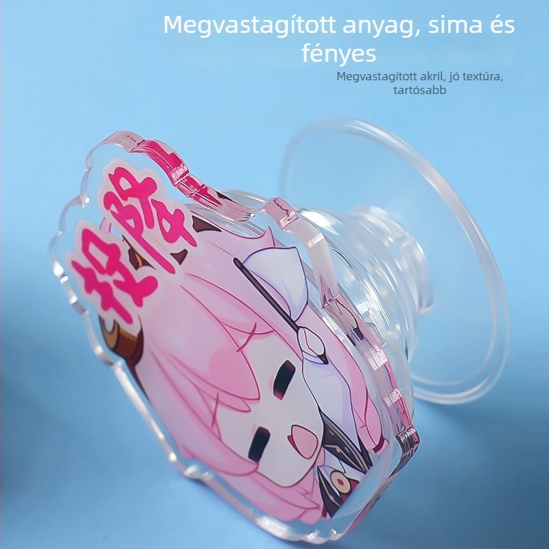 Akril telefon tartó karikatúra stílusban, állítható teleszkópos kialakítás, testreszabás elérhető