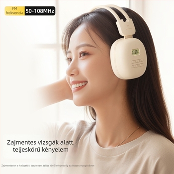 Egyetemi CET-4/CET-6 fejhallgató, FM-vevő 50–108 MHz, 40 mm meghajtók, 3,5 mm-es dugaszoló, fejpánt