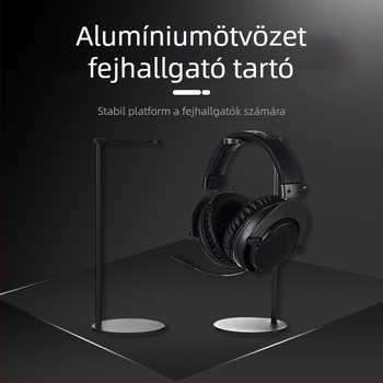 Alumíniumötvözet fejhallgatóállvány - Modell 02, különféle fejhallgatókhoz, test alapján testreszabott gyártás, kényelmes és stílusos