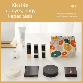 Kocka alakú rúzstároló és kozmetikai neszeszer, pamutból készült, utazáshoz, többfunkciós