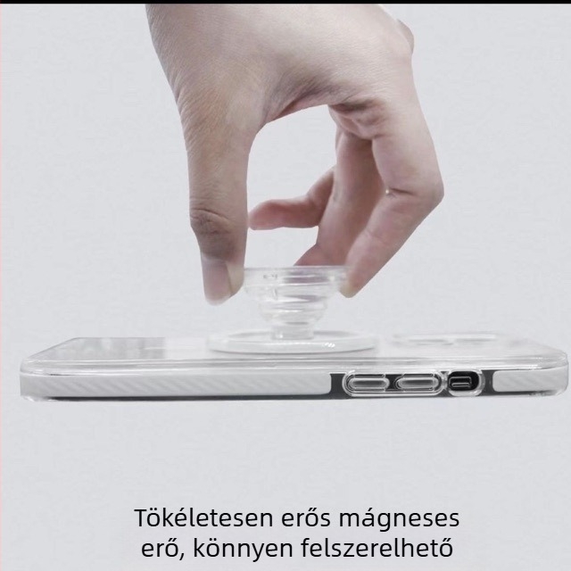 Asztali telefon-tartó átlátszó mágneses bázissal, forgatható és teleszkópos, szétszedhető, univerzális