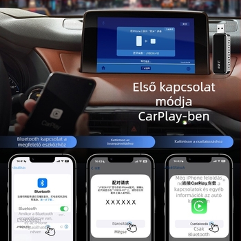 Autó-összekapcsoló doboz U2+ — Vezeték nélküli CarPlay Apple-nek, USB Plug-In, alumínium ötvözet, Dual-Core, 1GB RAM