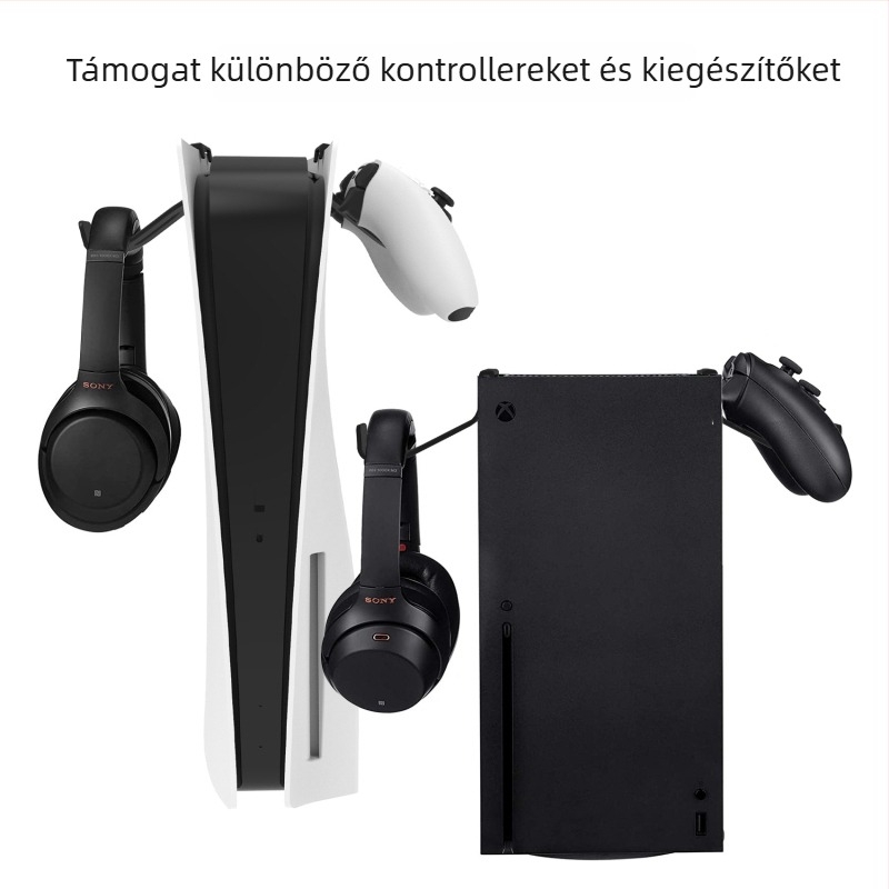 PS5/XSX fejhallgató és kiegészítő tároló állvány – ABS, 2 darab