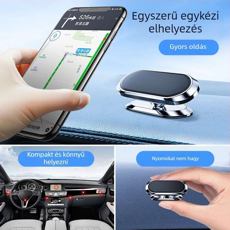 Autóban használható mágneses telefon-tartó, mágneses patch a műszerfalon, lágy ragasztó, IP-stílus, Márka: Five Excellent Families