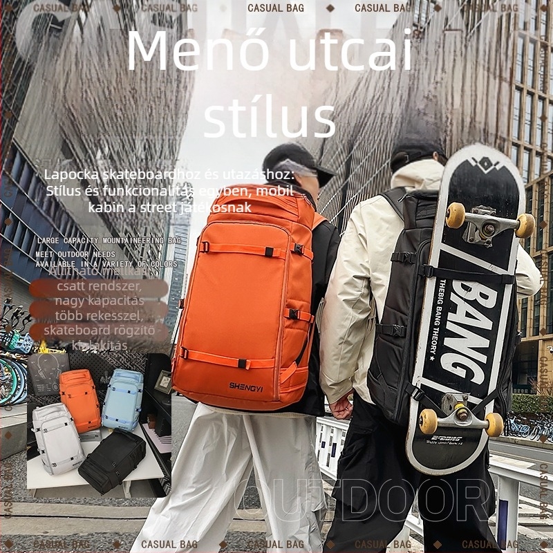 Hegymászó hátizsák, nylon, poliészter bélés, légpárnás vállpánt, street fashion stílus, kód 802