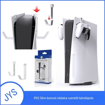PS5 Pro / PS5 Slim oldalsó rögzítésű tárolóállvány, tárolja kontrollereket és fejhallgatókat, 2 tartóval
