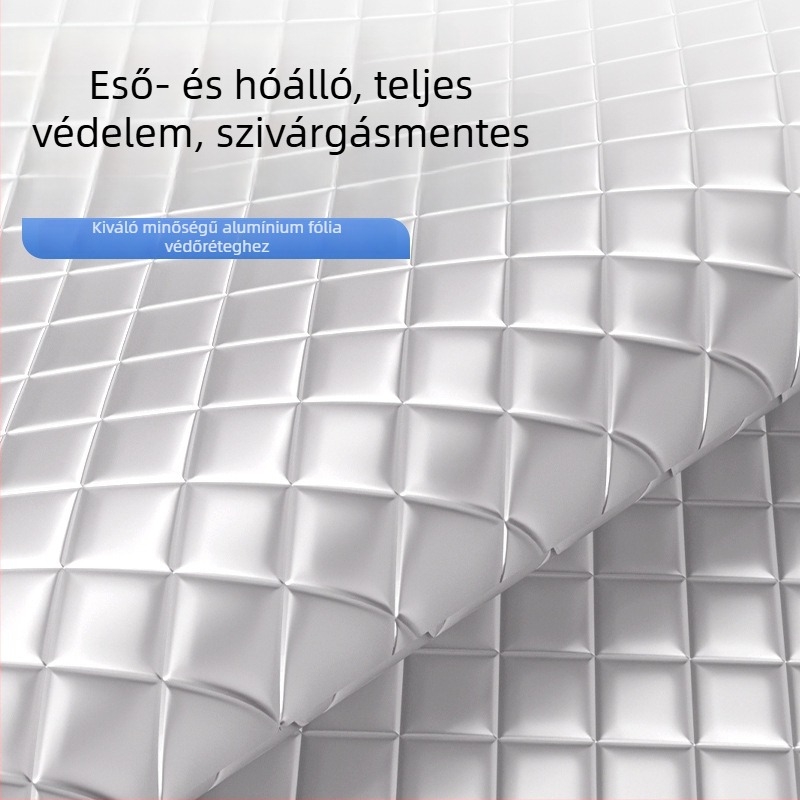 Autó első szélvédő árnyékoló - Teleszkópos, univerzális illeszkedés, aluminizált fólia + spray-olt pamut + fekete nem szövött anyag, 465 g, Vastag stílus (Anyag: aluminizált film + spray-olt pamut + fekete nemszövött anyag; Szerelés: teleszkópos; Alkalmazh