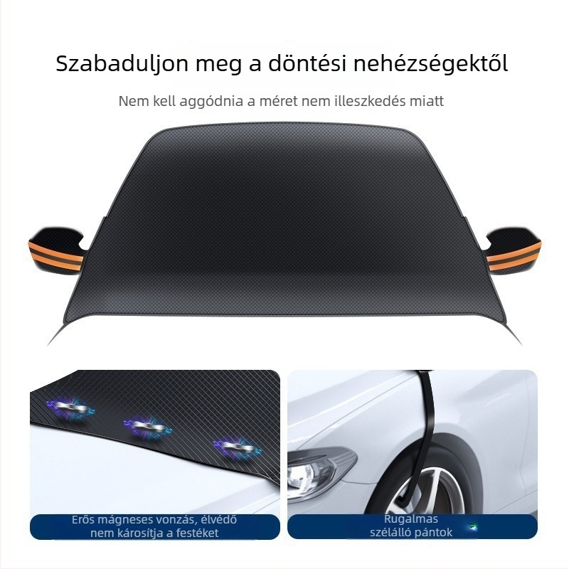 Autófélfedél, univerzális, Oxford anyag, mágneses rögzítés, első pajzs, minimalist stílus