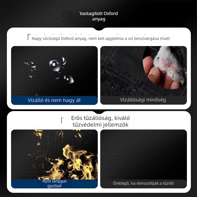 Autófélfedél, univerzális, Oxford anyag, mágneses rögzítés, első pajzs, minimalist stílus
