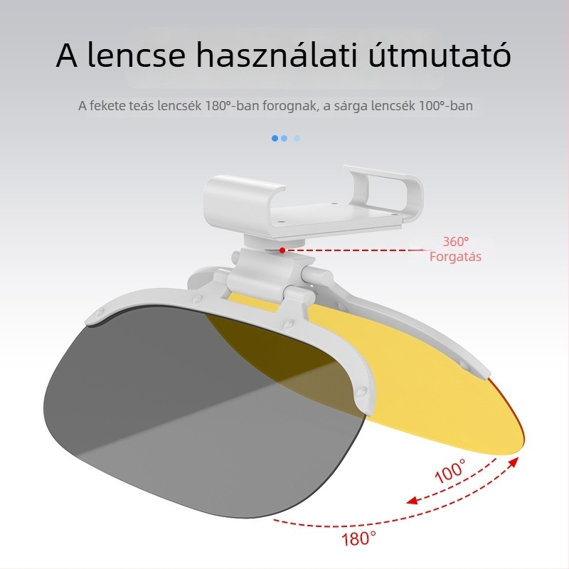 Autó napszemvédő tükör nap- és éjjel használatra, anti-glare, PVC, 386 g, pattintós szerelés, logó nyomtatás lehetséges