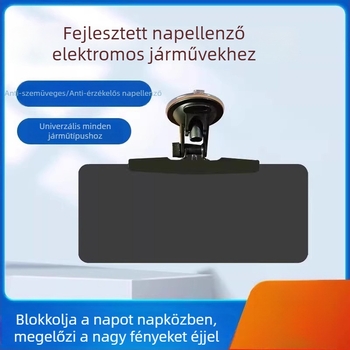 Autós anti‑fényes napszemvédő – nappal és éjszaka vezetéshez, szívócsés rögzítés, általános illeszkedés, egyszerű stílus (Szívócsés rögzítés; Általános illeszkedés; Autóablakhoz; Egyszerű stílus; Anti‑fényes)