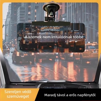 Autós anti‑fényes napszemvédő – nappal és éjszaka vezetéshez, szívócsés rögzítés, általános illeszkedés, egyszerű stílus (Szívócsés rögzítés; Általános illeszkedés; Autóablakhoz; Egyszerű stílus; Anti‑fényes)