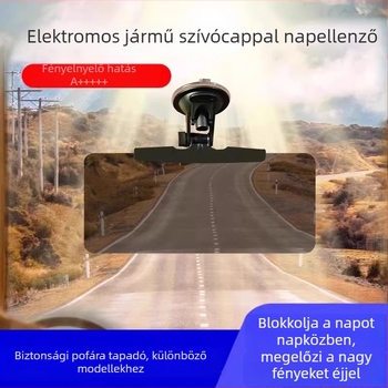 Autós anti‑fényes napszemvédő – nappal és éjszaka vezetéshez, szívócsés rögzítés, általános illeszkedés, egyszerű stílus (Szívócsés rögzítés; Általános illeszkedés; Autóablakhoz; Egyszerű stílus; Anti‑fényes)