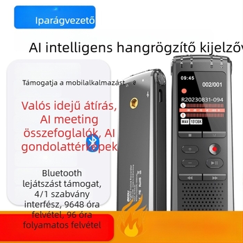 MG183 AI intelligens megbeszélés-átíró felvevő Bluetooth alkalmazással és önálló felvétellel, MP3/WAV, 96 óra, USB 3.0