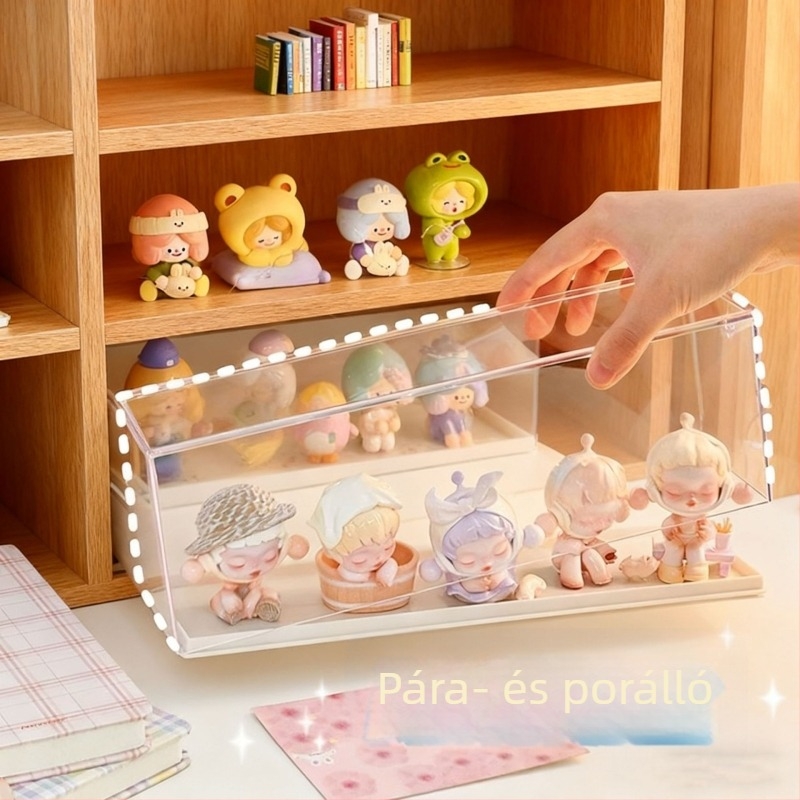 Blind box kiállító doboz – PVC anyag, modell QC2341-001, fedett, 1 L kapacitás, modern minimalist stílus