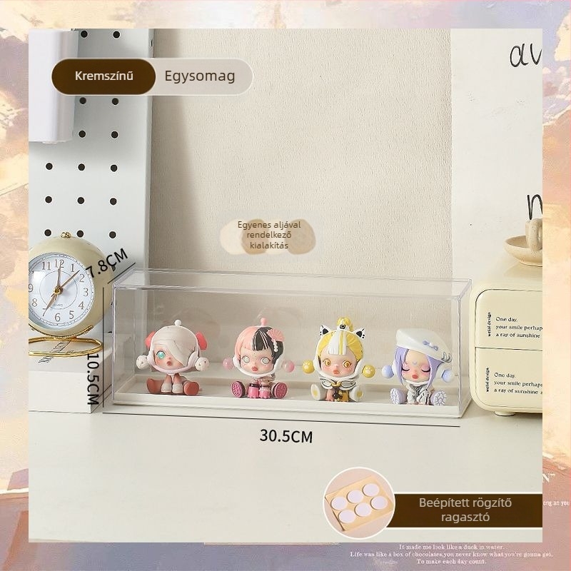 Blind box kiállító doboz – PVC anyag, modell QC2341-001, fedett, 1 L kapacitás, modern minimalist stílus