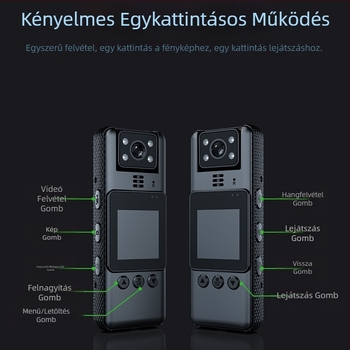 Rendőrségi testre rögzíthető HD éjjellátó hang- és videórögzítő — USB 3.0, hárommikrofonos rendszer, TF-kártya támogatás (vk12)