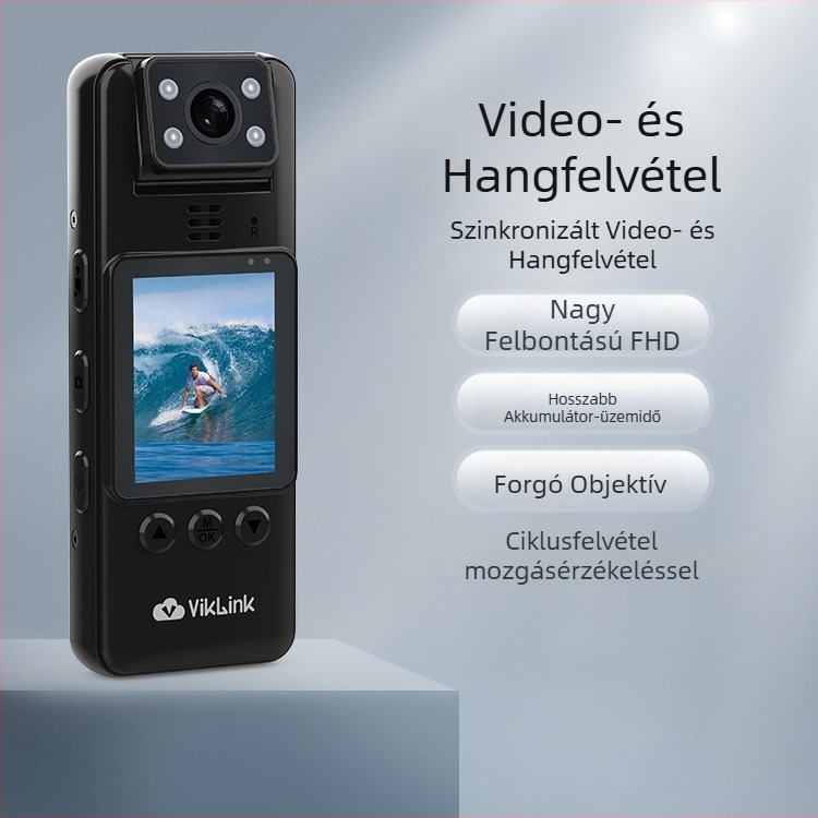 Rendőrségi testre rögzíthető HD éjjellátó hang- és videórögzítő — USB 3.0, hárommikrofonos rendszer, TF-kártya támogatás (vk12)