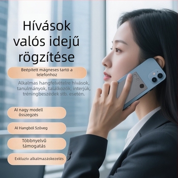 AI-alapú valós idejű fordító rögzítő kártya — Modell SHP60, egygombos rögzítés, MP3 formátum, 50 óra rögzítés