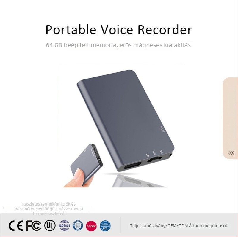 L-810 Mini hordozható felvevő toll, MP3/WAV, 30 órás felvétel, beépített memória, két mikrofont