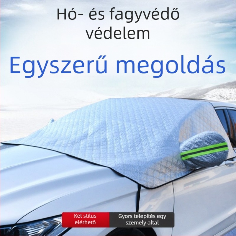 Elülső szélvédő takaró - teleszkópos, antifagyasztó és hóvédő, kültéri, univerzális (Anyag: alumínium fólia; Szerelés: teleszkópos; Mintázat: rács)