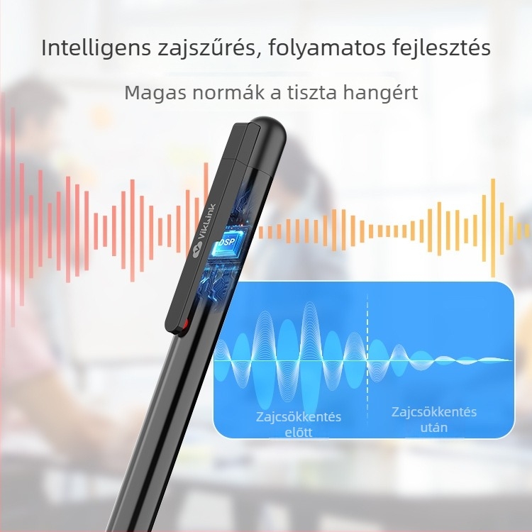 Felvételi toll nagyfelbontású zajcsökkentéssel, beszéd-szöveg átírással, 16 órás felvétel, kettős mikrofon, USB 2.0