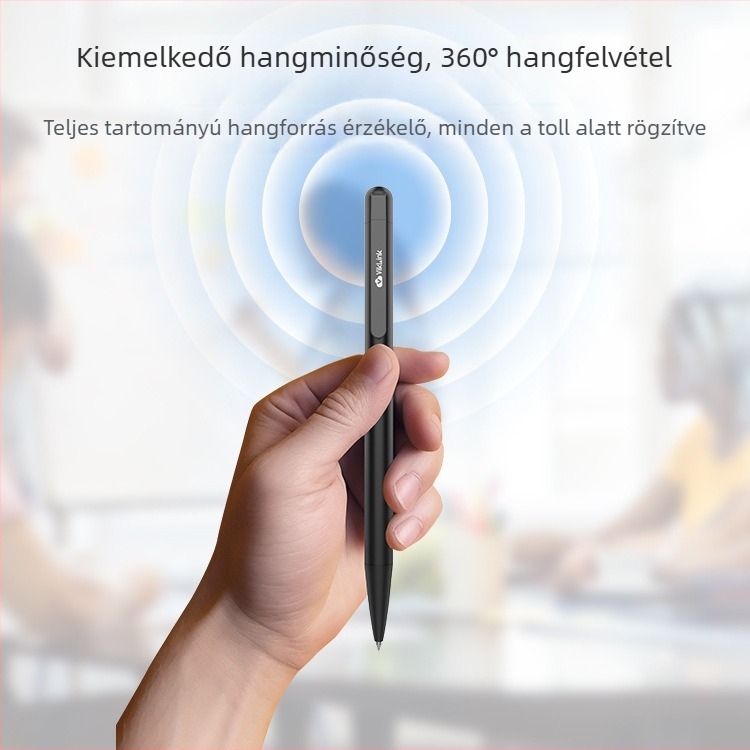Felvételi toll nagyfelbontású zajcsökkentéssel, beszéd-szöveg átírással, 16 órás felvétel, kettős mikrofon, USB 2.0