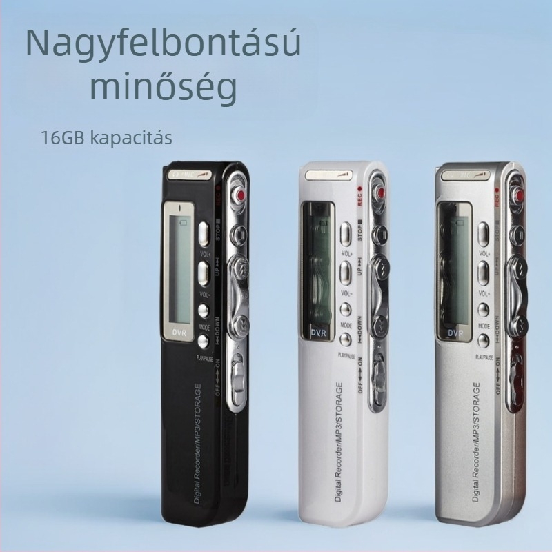 Digitális diktofon M80, MP3/WAV formátumok, felvételi idő 99999, USB 2.0 interfész, nyomtatott logó
