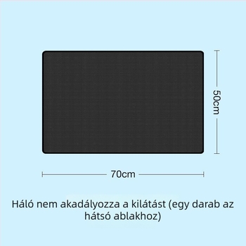 Nylon hálós autóablak árnyékoló, szívókorongos telepítés, univerzális illeszkedés, 40 g, logó nyomtatás