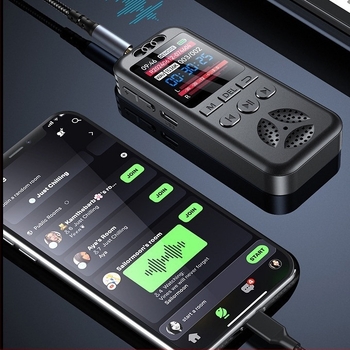 Digitális hangrögzítő Q7 veszteségmentes felvétellel és beszédvezérléssel, MP3/WAV, 25-50 óra felvétel, TF-kártya, USB 2.0, 1 mikrofon, rögzítési távolság 500 m