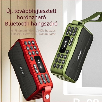 Huibang B08 Bluetooth hangszóró, multifunkcionális rádió, kártyarekesz, erőteljes basszus, USB lejátszó