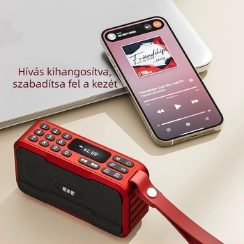 Huibang B08 Bluetooth hangszóró, multifunkcionális rádió, kártyarekesz, erőteljes basszus, USB lejátszó