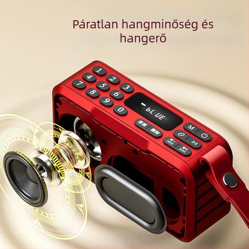 Huibang B08 Bluetooth hangszóró, multifunkcionális rádió, kártyarekesz, erőteljes basszus, USB lejátszó