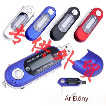 MP3 lejátszó FM rádióval és felvétellel, 2GB/8GB memória, 3,5 mm-es fejhallgató csatlakozó, gombos működtetés