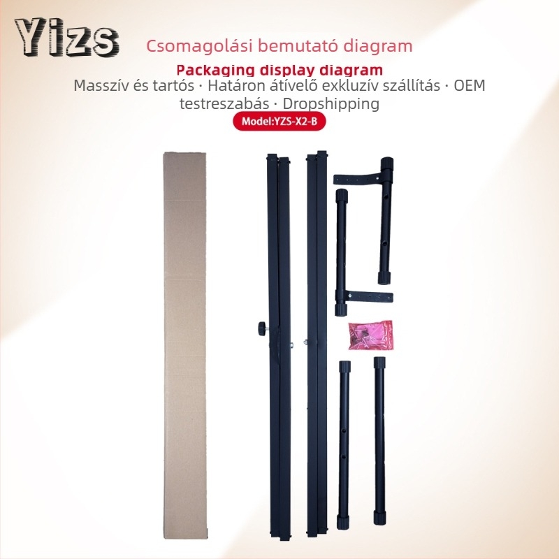 YZS-X2-B Galvanizált acél X-alakú, dupla cső zongorás állvány elektromos zongorához, kétszintes, kompatibilis 61 és 88 billentyűvel