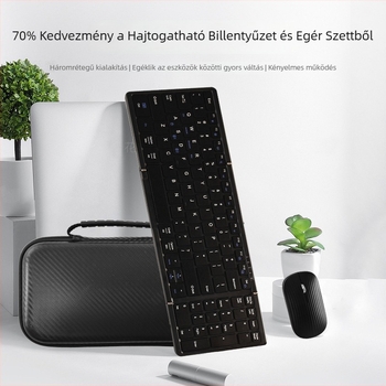 Vezeték nélküli billentyűzet és egér készlet, Bluetooth, több rendszerrel kompatibilis, telefonokhoz, tabletekhez és laptopokhoz, Modell B099.