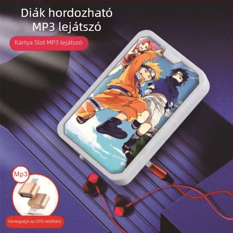 MP3 lejátszó M30, kijelző nélküli, TF-kártya támogatás, USB 2.0 interfész, 3,5 mm-es fejhallgató bemenet